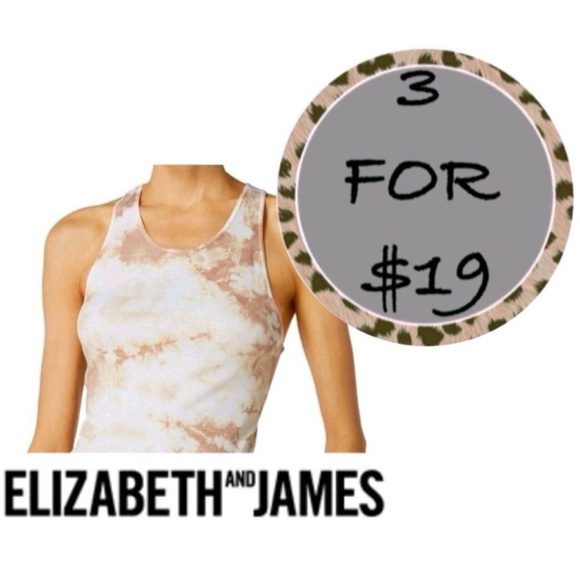 3/$19 Elizabeth and James ribbed tie dye stretch tank top - Picture 1 of 8